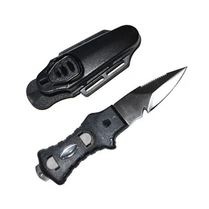 Scuba Diving Compact Black Stainless Steel Point Tip BCD Knife - Picture 1 of 5