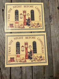 1988 Father Christmas by Ellen Stouffer 2 Christmas Cards No Envelopes ‘Twas The - Picture 1 of 9