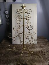 Pier 1 One Imports Gold Metal Folding Ornament Christmas Tree 25"x16" in Box 