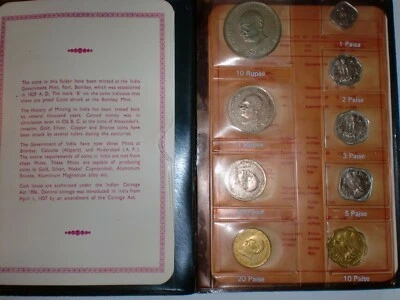 INDIA-9 COIN PROOF SET-"M.GANDHI BIRTH CENTENARY"-1969-Rs.10,1,PS.50,20,10,5++ - Image 1 of 4