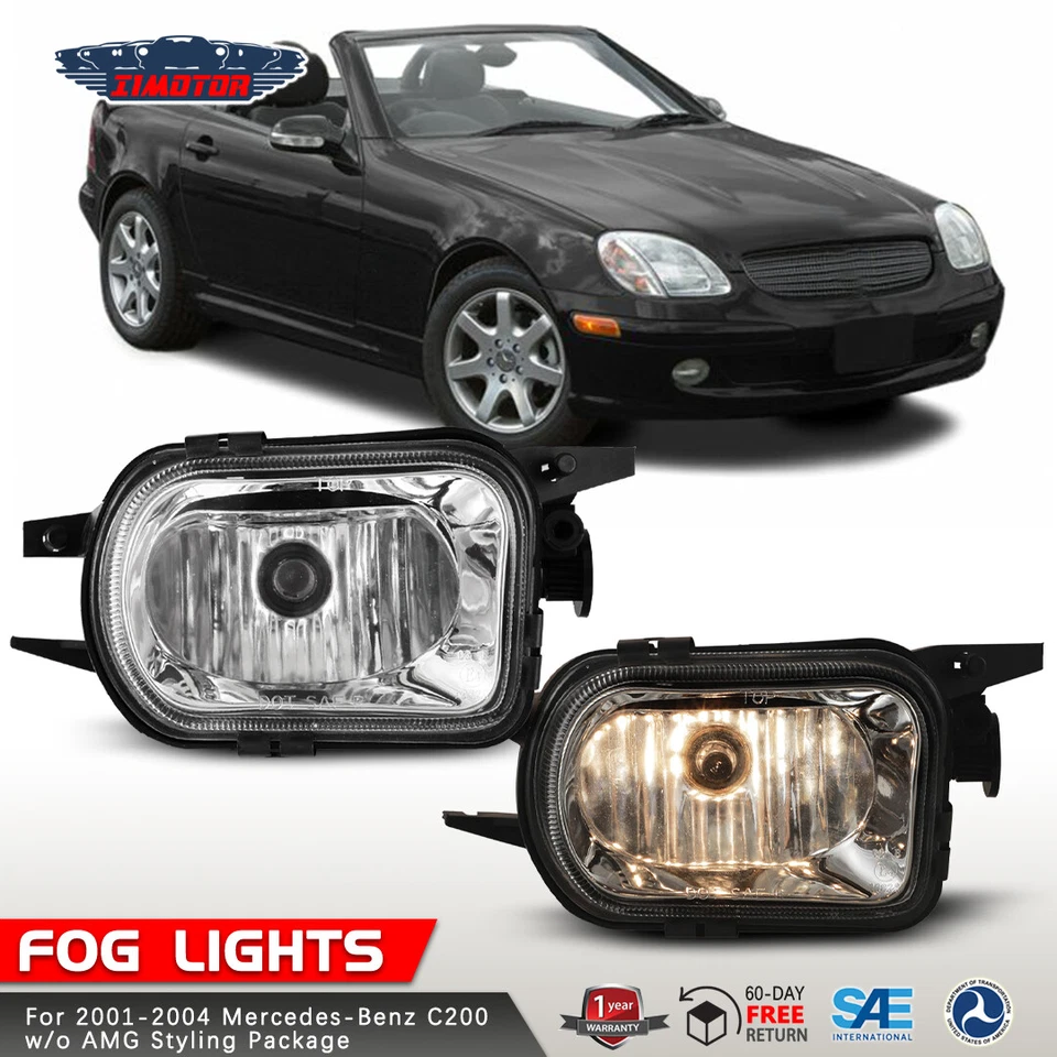 Pair for 00-04 Mercedes Benz SLK 320 Fog Lights Driving Front Bumper Claer Lamp - Изображение 1 из 4