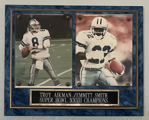 Dallas Cowboys Troy Aikman/Emmitt Smith Super Bowl 27 Champions Wall Plaque Cover