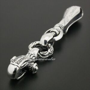 925 Sterling Silver Gothic Eagle Belt Clip Mens KeyChain Punk Accessory 8J003A