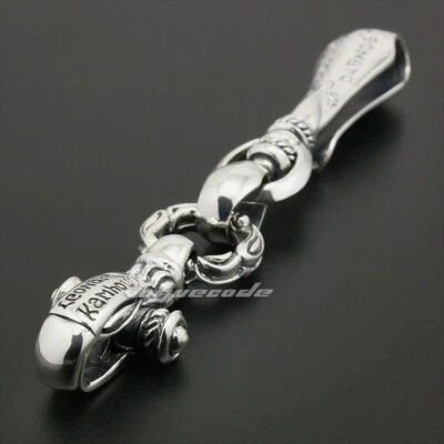 925 Sterling Silver Gothic Eagle Belt Clip Mens KeyChain Punk Accessory 8J003A - Image 1 of 4