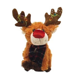 Fiesta Musical Light Up Christmas Reindeer Plush Up On The Rooftop  Holiday Work - Picture 1 of 8