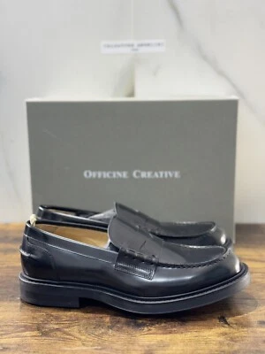 Officine Creative Mocassino Uomo Uniform   Pelle Nera    Luxury Men Shoe  43.5 - Immagine 1 di 4