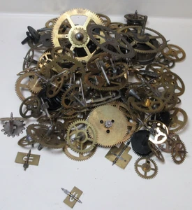 VINTAGE LOT CLOCK PARTS GEARS WHEELS STEAMPUNK CLOCKMAKER #3 - Picture 1 of 9
