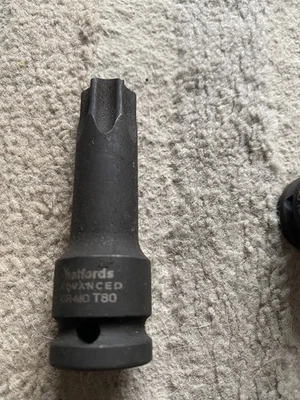Halfords Advanced TORX T80 1/2" Drive Impact Socket Torx Bit Socket 80mm long - Image 1 of 4