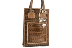 echt FENDI Zucchino Vintage Handtasche Tasche PVC Leder braun 8374M - Bild 1 von 10