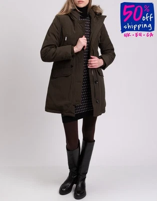 RRP€700 MICHAEL MICHAEL KORS Parka Jacket Size XS Green Padded Hooded - Image 1 of 4