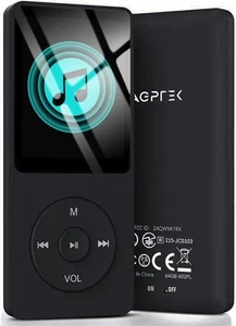 Reproductor de MP3 AGPTEK A02PL 64 GB, 70 horas de reproducción reproductor de música de sonido sin pérdidas, - Imagen 1 de 9