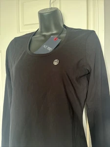 BNWT ARMANI black Ladies T-shirt Long Sleeved Fitted. Size EU 42, Medium - Picture 1 of 5