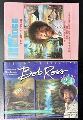 Bob Ross Joy of Painting Book Volume 24 + T.V. Art Supplies Flyer Painting - Image 1 of 4