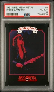 1991 MEGA METAL BON JOVI RICHIE SAMBORA #8 TRADING CARD | PSA 8 NM-MT POP 1 - Picture 1 of 4