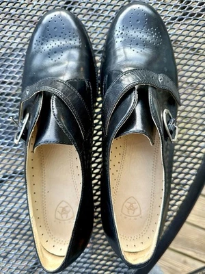 Mocasines Ariat Mujer Oxford One Monk Correa Cuero Negro Talla 9.5 B (Mediano) Mujer Foto 1 de 4
