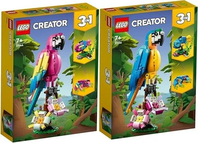 LEGO 2 Exotic Parrots Lot Creator 3-in-1 Pink & Blue 31136 & 31144 NEW - Image 1 of 4