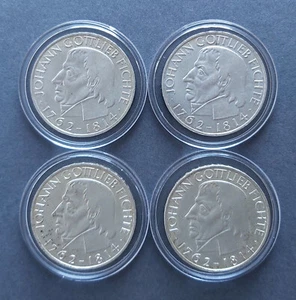 W106- 4x 5DM Gedenkmünze - GOTTLIEB FICHTE 1964 J - Deutschland - Silbermünze - Bild 1 von 3