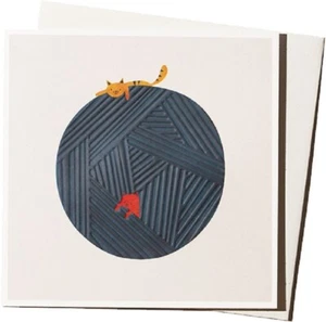POCKET USTUDIO CATS BALL OF WOOL BY BLANCA GOMEZ BLANK GREETING CARD - Picture 1 of 1