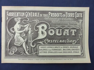 Ancien Catalogue BOUAT Castelnaudary Produits en Terre Cuite Vases Animaux Emaux - Imagen 1 de 14