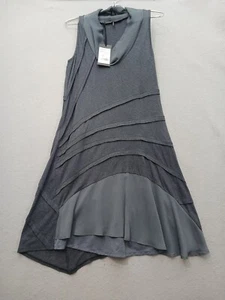 MADO et Les Autres Asymmetrical Midi Dress T1 Gray Sleeveless Cowl Neck - Picture 1 of 11