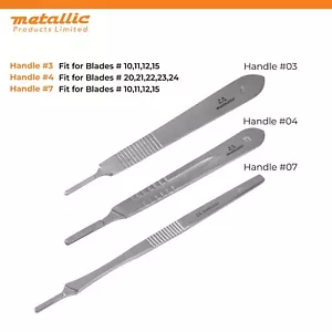Dental Scalpel Handle #7 #3 #4 Surgical Knife Holder Stainless Steel Dull/Stain - Picture 1 of 10