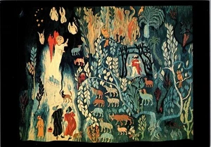 Cartolina Scuola L'Annunciazione Fayek Nicolas 1957 Ramses Wissa Wassef - Foto 1 di 2