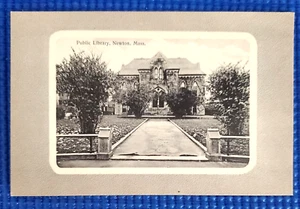 Vintage c1910 Public Library Newton Massachusetts MA Postcard - Picture 1 of 2