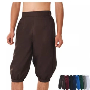 Victorian Mens Pants Medieval Short Breeches Riding Pants Colonial Cropped Pants - Picture 1 of 29