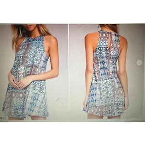 Lulus Bohemian "Grey Major Swing Dress" Sz XS - Picture 1 of 5