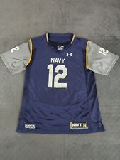 Navy Midshipmen Football Jersey Under Armour Boys Youth Large Blue Short Sleeve