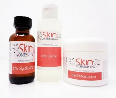 30% Glycolic Acid Peel Kit ~Skin Obsession~ Reduces Acne, Age Spots & Scarring - Image 1 of 4