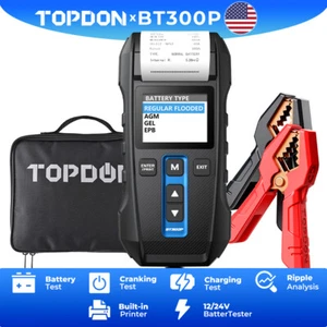 TOPDON BT300P 12V 24V Digital Battery Tester with Printer for Car Duty Truck - Picture 1 of 12