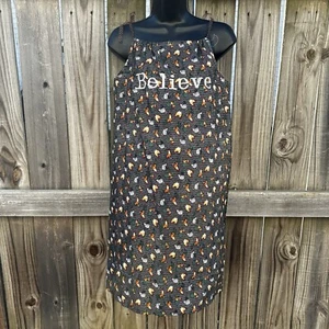 Handmade Cottagecore Chicken Print Youth Girls Believe Sun Shift Dress Sz XL-XXL - Picture 1 of 5