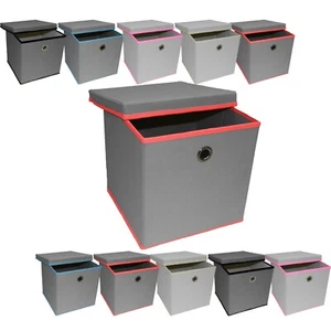 Große klappbare Aufbewahrungsbox Deckel Jumbo Aufbewahrung Truhe Kinderzimmer Spielzeugbox - Bild 1 von 16
