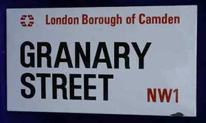 GRANARY STREET NW1 LONDON BOROUGH CAMDEN ENAMEL PORCELAIN STREET SIGN - Picture 1 of 4