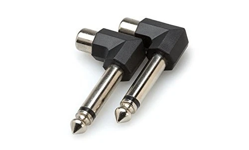 2x Hosa Gpr-123 RCA Female to Right Angle 1/4" M TS Adapters