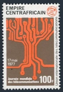 Central Africa 315,MNH.Michel 511. World Telecommunications Day 1977. - Picture 1 of 1