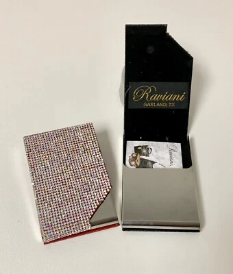 Cartera/tarjeta de negocios Raviani roja con cierre magnético malla de cristal Foto 1 de 4