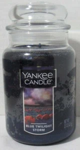Yankee Candle Large Jar Candle 110-150 hrs 22 oz BLUE TWILIGHT STORM fresh - Picture 1 of 3
