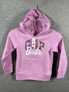 NWT Gap x Barbie Kids Arch Pullover Pink Hoodie Size S (6-7) Girls Soft Comfy - Picture 1 of 6