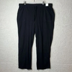 NWT Avenue Womens Black Elastic Waist Drawstring Pant 22 24 PLUS SIZE - Picture 1 of 10