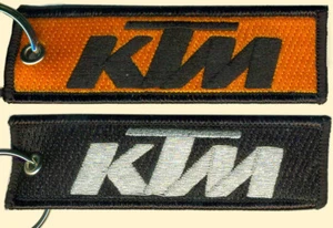 Portachiavi KTM ricamato, per moto, dirt bike, arancione, nero, argento - Foto 1 di 5