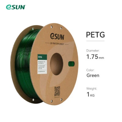 eSUN 3D Printer PETG Filament 1.75mm 1KG 2.2lb Spool High Transparency - Image 1 of 4