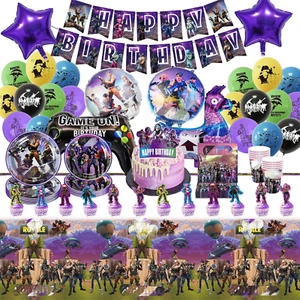91 Teile Videospiel Geburtstag Deko Fort Geschirr Set Party Zubehör Happy... - Bild 1 von 1