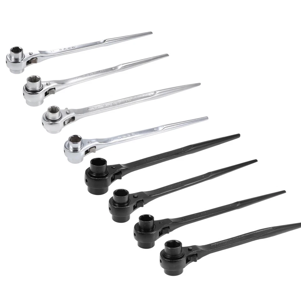 UXCELL 17 X 19mm Hexagon Scaffold Podger Ratchet Spanner Ratcheting Socket Wrench Tool