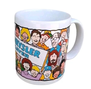 Team Chrysler Be A Player Vintage Coffee Mug Cartoon People USA Automotive Cars  - Picture 1 of 8