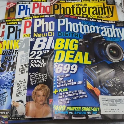 Lot Of (9) 2005 Popular Photography & Imaging Magazine Jan-June July Aug Nov Foto 1 de 4