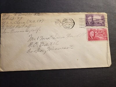 USS CHARA AKA-58 Naval Cover 1947 Sailor's Mail 10088 Branch PEARL HARBOR, HI - Image 1 of 2
