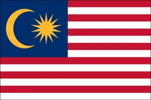 3x5 pies (90x150 cm) bandera interior/exterior de poliéster de Malasia con dos ojales - Imagen 1 de 1