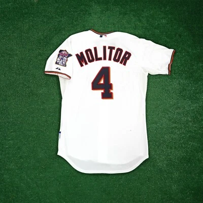 Camiseta deportiva Paul Molitor Minnesota Twins auténtica en el campo local blanca Cool Base Foto 1 de 4